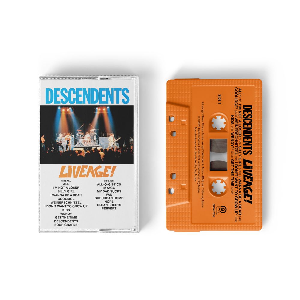 Descendents - Liveage! cassette cover with orange cassette shown