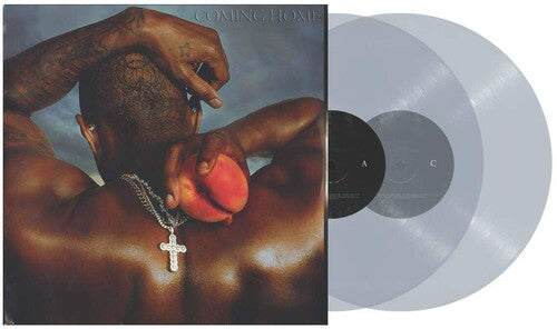 Usher - Coming Home album cover and 2LP clear vinyl.