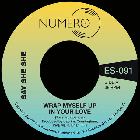 Say She She & Jim Spencer - Wrap Myself Up In Your Love 7" cover.