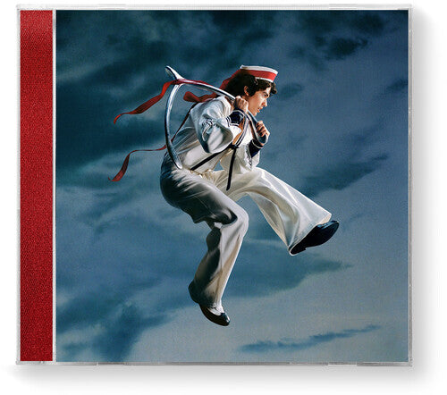 Conan Gray "Wishbone" CD album cover featuring Conan in a uniform with a red ribbon against a blue sky