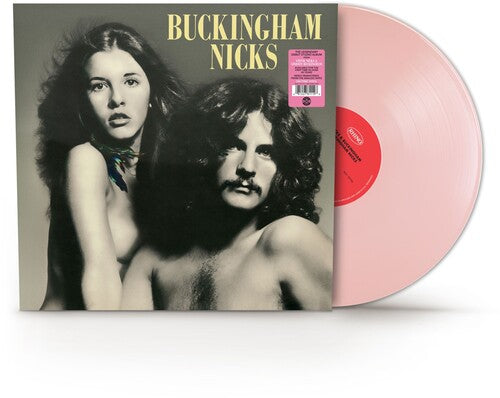 Buckingham Nicks self-titled album cover shown with a baby pink vinyl record