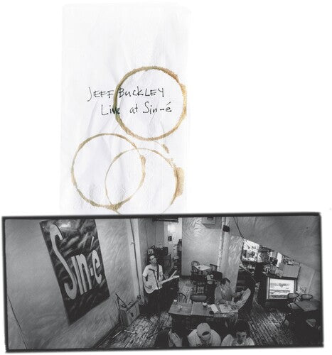 Album cover with 'Jeff Buckley Live at Sin-é' text and a black and white photo of a room.