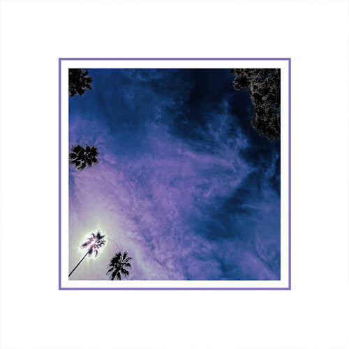 Look Outside Your Window album cover featuring Purple and blue cloud pattern with palm trees at the bottom