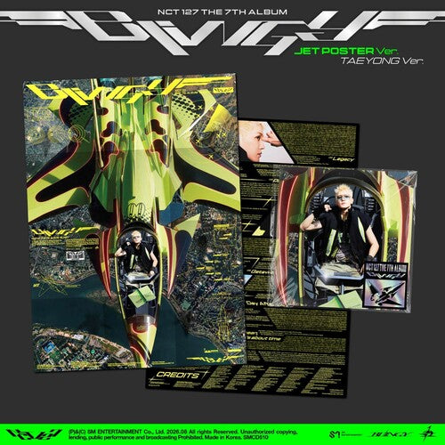 Graphic of the NCT 127 - Blingy (JET Poster version) (TAEYONG version) album cover, poster, and lyric insert.