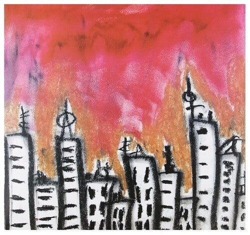 Broken Social Scene self-titled album cover featuring an artistic depiction of a city skyline with a colorful sky