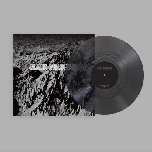 Black Mountain - S/T album cover and clear grey vinyl.