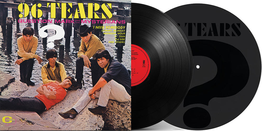 Question Mark and the Mysterians "96 Tears" album cover shown with 2 black vinyl records