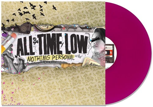 All Time Low - Nothing Personal album cover and purple vinyl.
