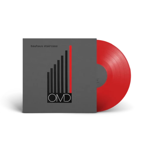 OMD - Bauhaus Staircase album cover and red vinyl.