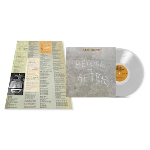 Neil Young - Before And After album cover, insert, and clear vinyl.