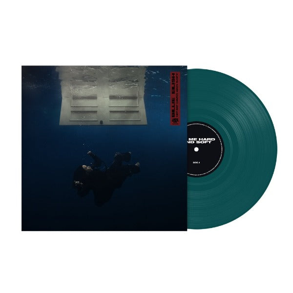 Billie Eilish - Hit Me Hard and Soft album cover shown with a sea blue colored vinyl record
