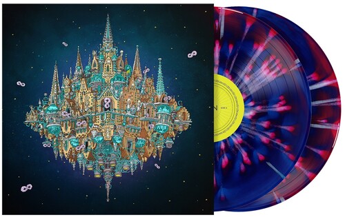 Dance Gavin Dance - Pantheon album cover and 2LP red, blue, and white splatter vinyl.