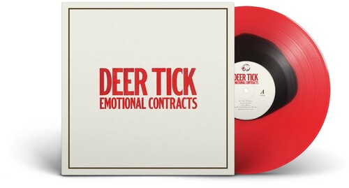 Deer Tick - Emotional Contract album cover and red & black vinyl.