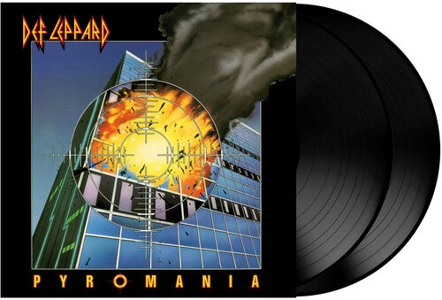 Def Leppard - Pyromania album cover and 2LP black vinyl.