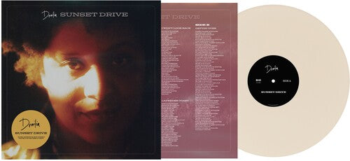 Denitia - Sunset Drive album cover and cream vinyl.