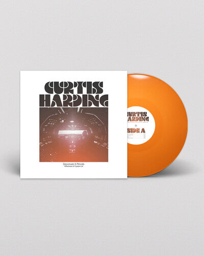 Curtis Harding - Departures & Arrivals: Adventures of Captain Curt album cover and orange vinyl.