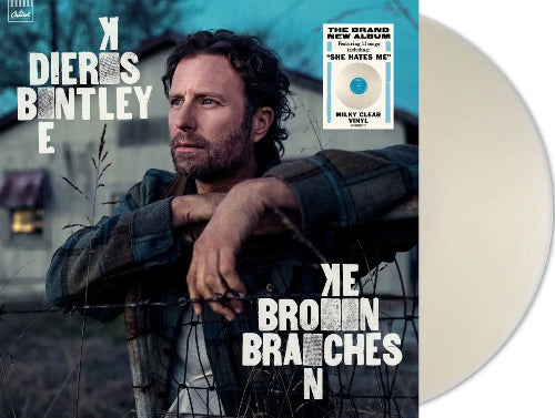 Dierks Bentley - Broken Branches album cover and clear vinyl.