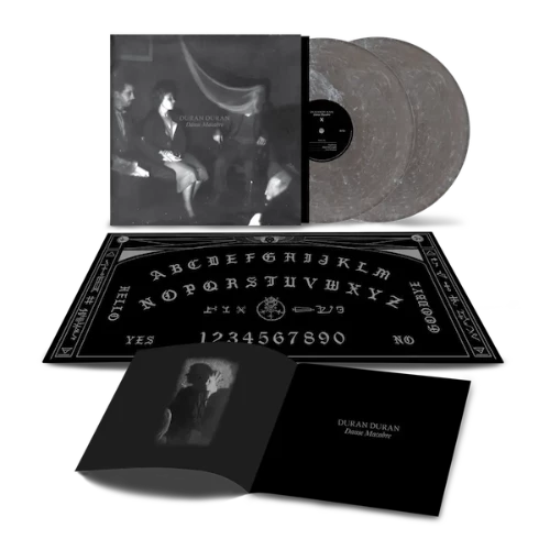 Duran Duran - Danse Macabre album cover, inserts, and 2LP grey smog vinyl.