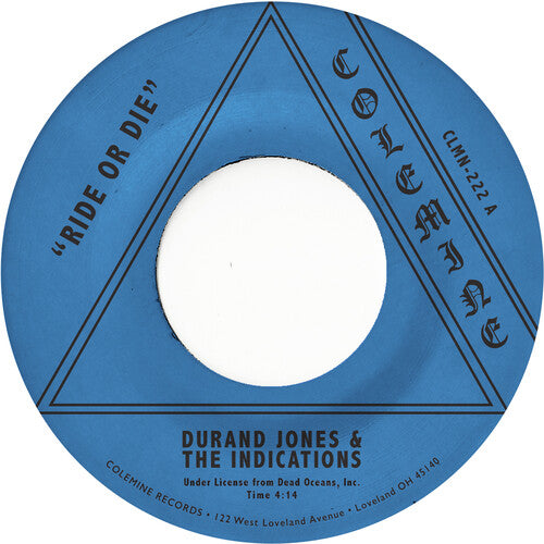 Durand Jones and the Indications - Ride or Die / More than Ever 7" label.