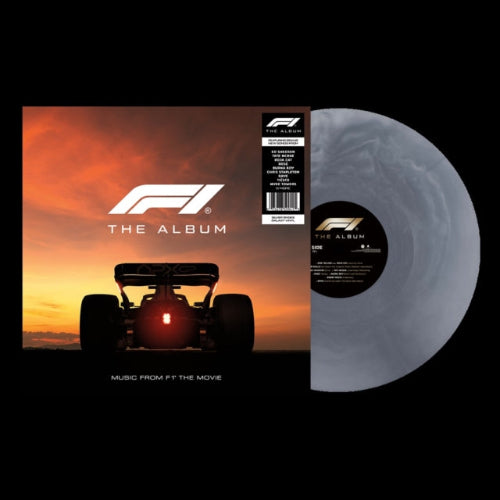 F1 The Album album cover and grey smoke vinyl.