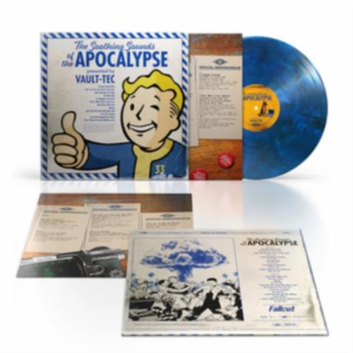 Fallout: Soothing Sounds Of The Apocalypse album cover and blue vinyl.