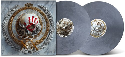 Five Finger Death Punch - Best Of: Vol. 1 album cover and 2LP grey galaxy vinyl.