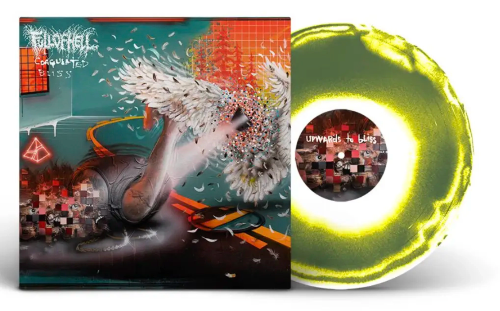Full of Hell - Coagulated Bliss album cover with yellow, white, & green vinyl.