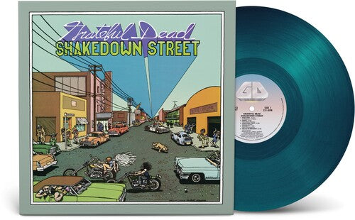 Grateful Dead - Shakedown Street album cover and blue vinyl.