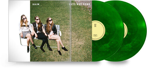 Haim - Days are Gone album cover and 2LP green vinyl.