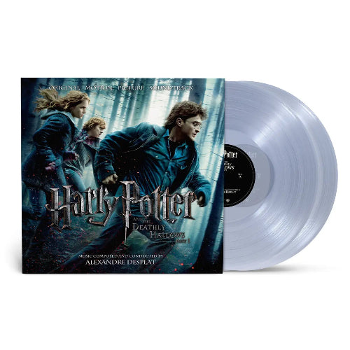 Alexandre Desplat - Harry Potter and the Deathly Hallows Pt. 1 OST album cover and 2LP clear vinyl.