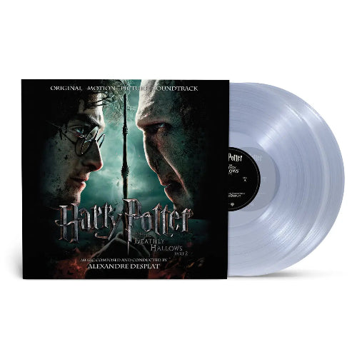 Alexandre Desplat - Harry Potter and the Deathly Hollows 2 album cover and 2LP clear vinyl.