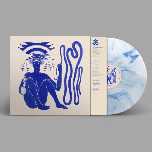 Hiatus Kaiyote - Love Heart Cheat Code album cover and blue & white marbled vinyl.