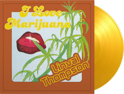 Linval Thompson - I Love Marijuana album cover and yellow vinyl.