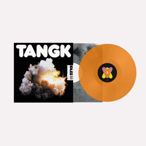 Idles - Tangk album cover and orange vinyl.