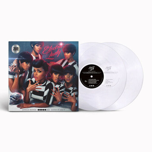 Janelle Monae - The Electric Lady album cover and 2 clear vinyl.