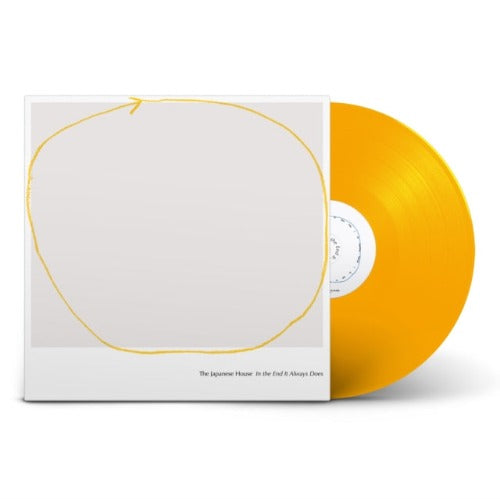 Japanese House - In The End It Always Does album cover with yellow colored vinyl record