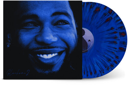 Key Glock - Glockoma 2 album cover and blue / black splatter vinyl.