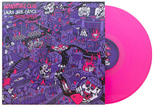 Laura Jane Grace - Adventure Club album cover and hot pink vinyl