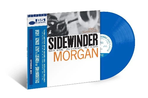 Lee Morgan - Sidewinder album cover and blue vinyl.