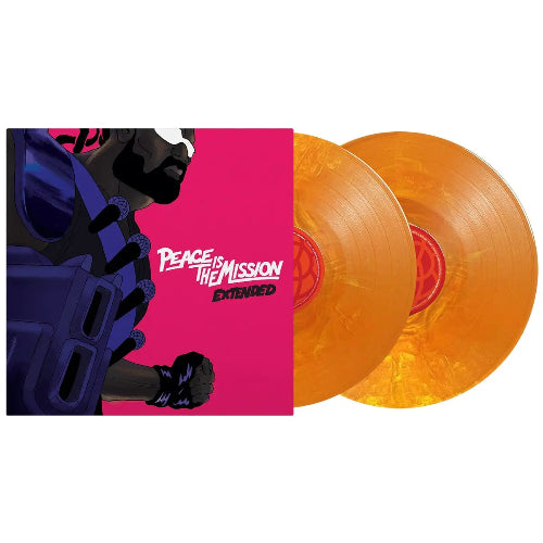 Major Lazer - Peace Is The Mission - Extended album cover and 2LP orange vinyl.