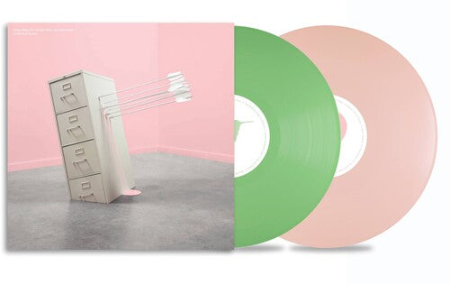 Modest Mouse - Good News For People Who Love Bad News deluxe edition album cover and green & pink 2LP vinyl.