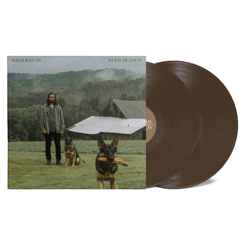 Noah Kahan - Stick Season album cover and 2LP brown vinyl.