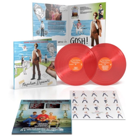 Various Artists - Napoleon Dynamite (Original Soundtrack) album cover, inserts, and 2LP red vinyl. 