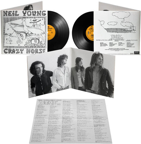 Neil Young & Crazy Horse - Dume album cover (front and back), 2LP black vinyl, and inserts.