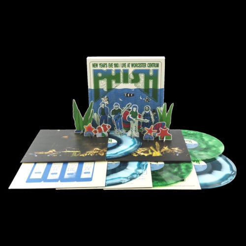 Phish - New Year's Eve 1993, Live At Worcester Centrum album cover and 5LP water and seaweed vinyl