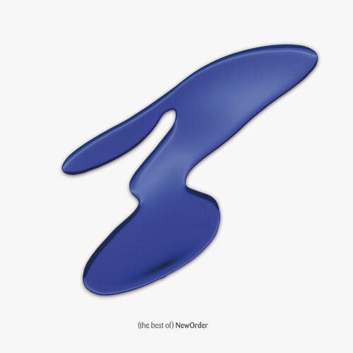 (the best of) New Order album cover with blue abstract design on white cover