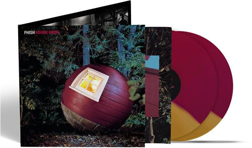 Phish - Round Room album cover and 2LP maroon and gold split 2LP vinyl.