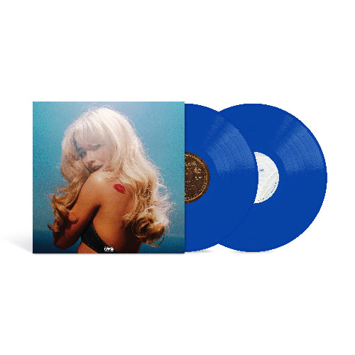 Sabrina Carpenter - Short N Sweet album cover and blue vinyl.