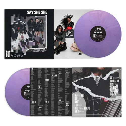 Say She She - Cut & Rewind album cover and lilac vinyl