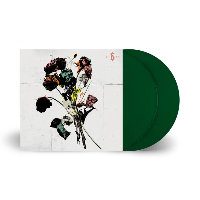 Shinedown - EI8HT album cover and green vinyl